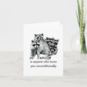 Raccoon Family Friends Love Quote Animal Art Notitiekaartje