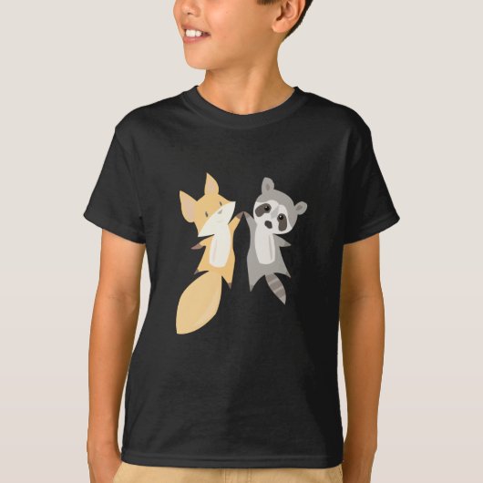 Raccoon Fox Cute Animals Forest Animals voor kinde T-shirt (Voorkant)