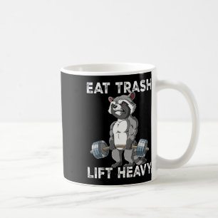 Raccoon Gym Gewichtstraining Eet Trash Lift Zwaar Koffiemok