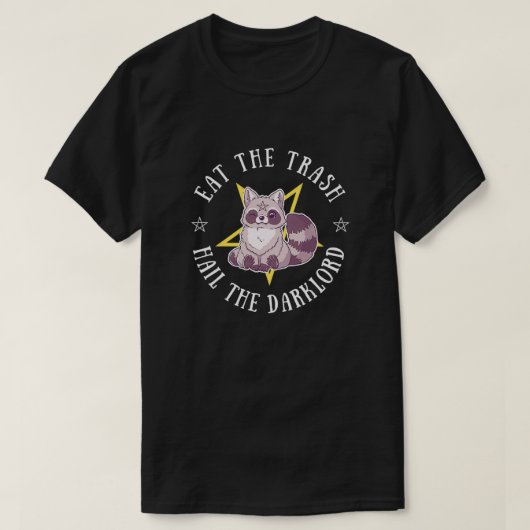 Raccoon Hail Dark Lord Satan Eat Trash Funny Anima T-shirt (Design voorkant)