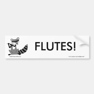 Raccoon Het Spelen van de Flute Bumpersticker