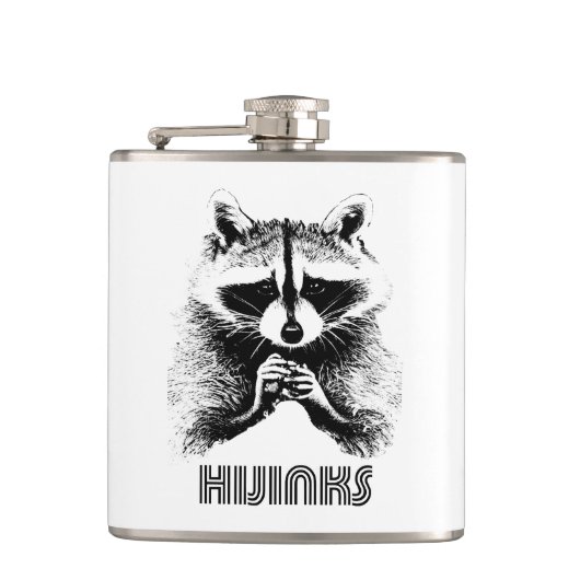 Raccoon Hijinks Heupfles (Voorkant)
