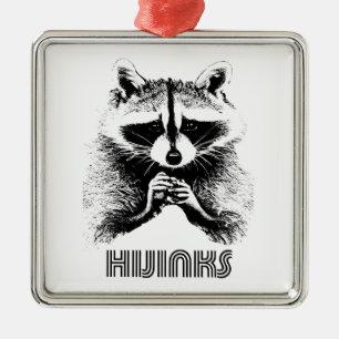 Raccoon Hijinks Metalen Ornament