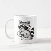 Raccoon Holding Coffee Cup Funny Trash Panda Mug (Gauche)
