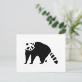 Raccoon houtengravering briefkaart (Staand voorkant)