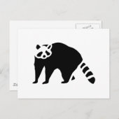 Raccoon houtengravering briefkaart (Voorkant / Achterkant)