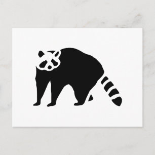 Raccoon houtengravering briefkaart