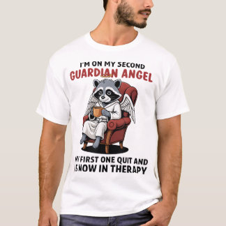 Raccoon Im On My Second Guardian Angel My First T-shirt