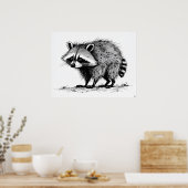 Raccoon - Impression d'art d'archives (Cuisine)