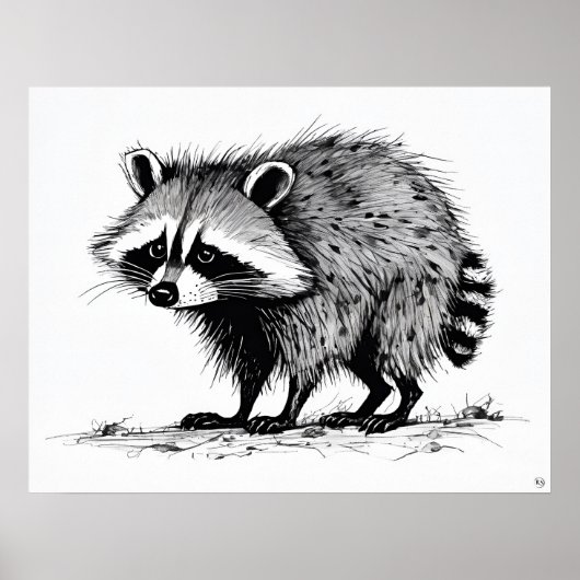 Raccoon - Impression d'art d'archives (Devant)