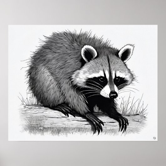Raccoon - Impression d'art d'archives (Devant)