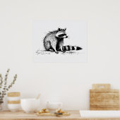 Raccoon - Impression d'art d'archives (Cuisine)