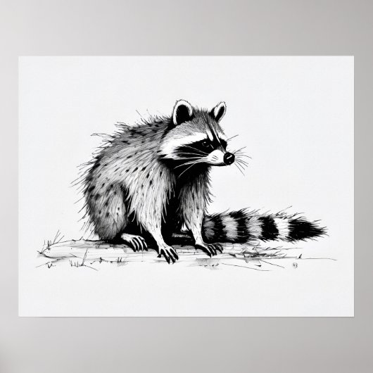 Raccoon - Impression d'art d'archives (Devant)