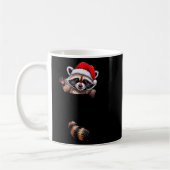 Raccoon In Cket Funny Xmas Santa Hat Graphic Koffiemok (Links)