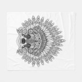 Raccoon in de vertederde oorlog Bonnet Doodle Fleece Deken (Voorkant (Horizontaal))