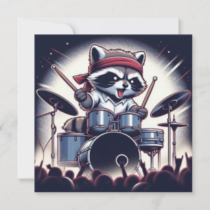 Raccoon Jam: De drums verslaan met Unstoppable Bedankkaart