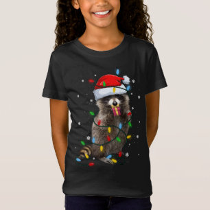 Raccoon kerstboom lampjes Pajama Racoon Lover T-shirt