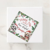 Raccoon Kerstmis 1e Verjaardag Dank u Favor Bedankjes Labels (In situ)