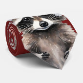 Raccoon Kerstmis Stropdas (Opgerold)