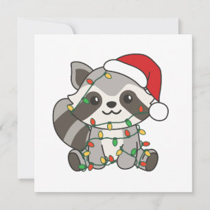 Raccoon-kerstwinterbekkens Feestdagenkaart