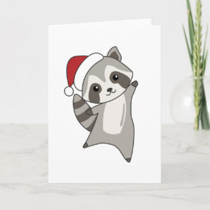 Raccoon-kerstwintervakantieoorden Kaart