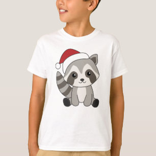 Raccoon-kerstwintervakantieoorden T-shirt
