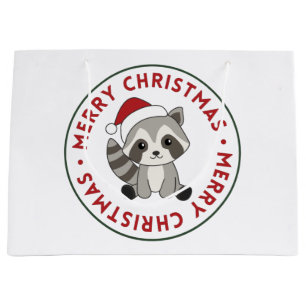 Raccoon-kerstwintervakanties Grote cadeau Groot Cadeauzakje