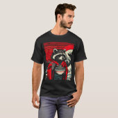 Raccoon Kimono Eating Ramen Japanese Food Art Men T-shirt (Voorkant volledig)