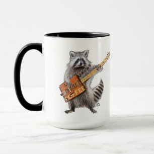 Raccoon Koffie Gitaar Art Mok