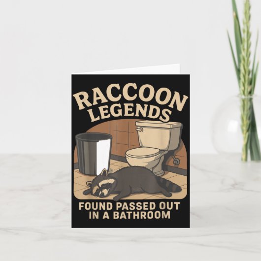 Raccoon Legends Found Ped Out In A Bathroom Trashe Kaart (Voorkant)