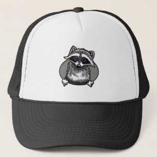 Raccoon Line Art Trucker Pet
