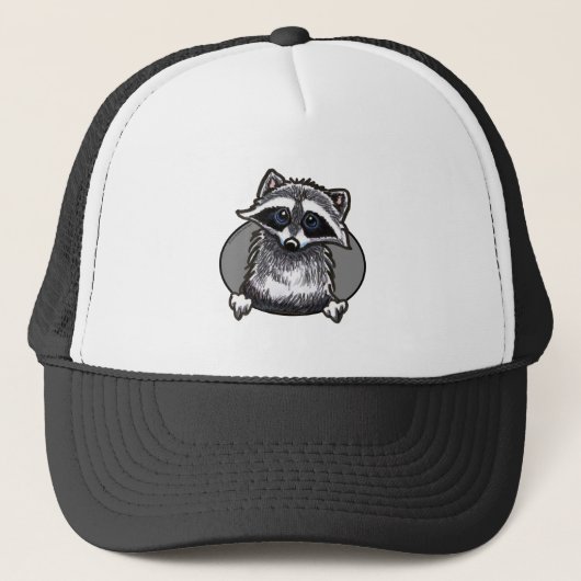Raccoon Line Art Trucker Pet (Voorkant)