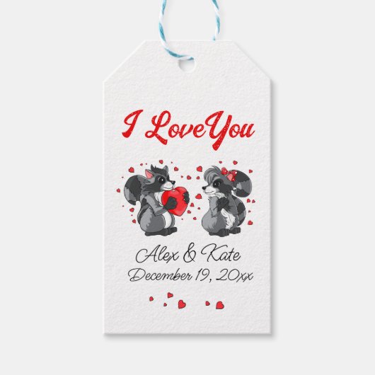 Raccoon Love Cadeaulabel (Voorkant)