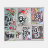Raccoon Love Fleece Deken (Voorkant (Horizontaal))