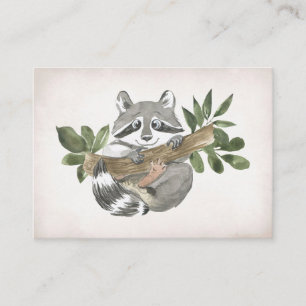 Raccoon Lover Baby Raccoon Nursery Art Visitekaartje