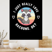 Raccoon Lover ik hou gewoon van rakkons Poster (Keuken)