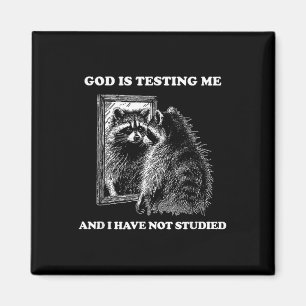 Raccoon Meme Funny Gezegde God test me straat Magneet