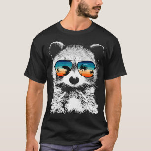 Raccoon met glazen zonnebril  Retro Styl T-shirt