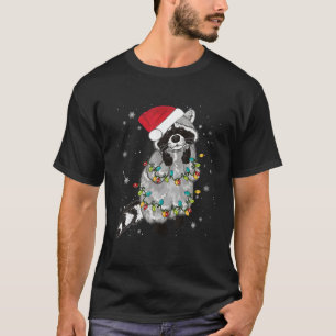 Raccoon met kerstboomlampje Laccoon Lover Funny T-shirt