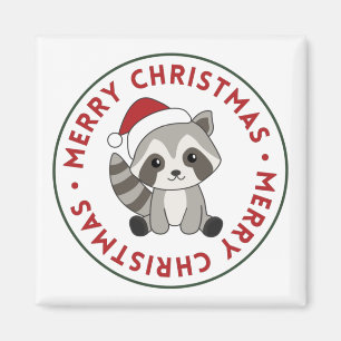 Raccoon met kerstwinterzonnen Magnet Magneet