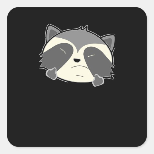 Raccoon Middle Finger Vierkante Sticker (Voorkant)