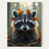 Raccoon mignon dans les feuilles d'automne Personn (Dos)