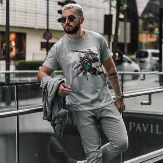 Raccoon Modern Samurai T-shirt