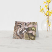 Raccoon Notitiekaart (Gele Bloem)