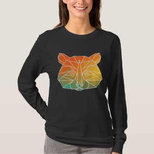 Raccoon overzicht veelhoeken Waterverf silhouet T-shirt