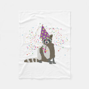 Raccoon partoon - dieren met partij fleece deken
