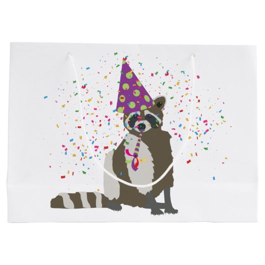Raccoon partoon - dieren met partij groot cadeauzakje (Achterkant)