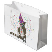 Raccoon partoon - dieren met partij groot cadeauzakje (Achterkant Gekanteld)