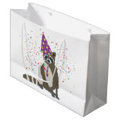 Raccoon partoon - dieren met partij groot cadeauzakje (Voorkant Gekanteld)