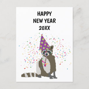 Raccoon partout - Dierenholiday - New Years Card Feestdagenkaart